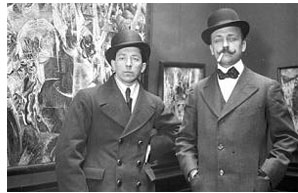 Umberto Boccioni (left) and Filippo Tommaso Marinetti in 1910